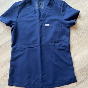 Figs Navy Blue Scrub Top
